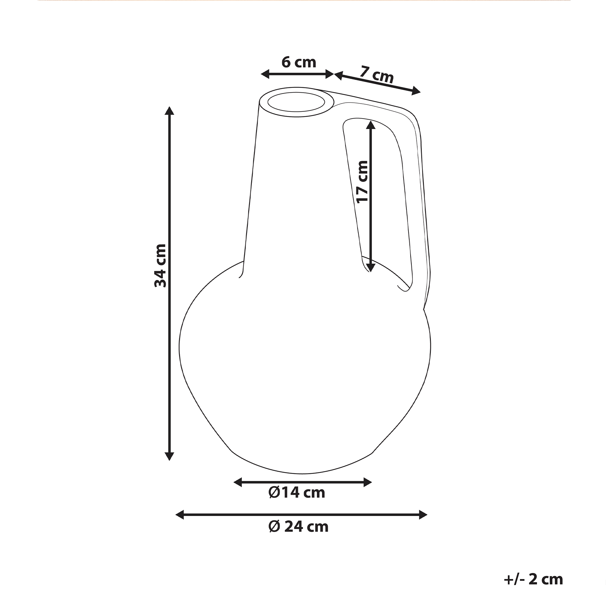 Dekovase MALAKKA 34 cm Keramik Multifarvet