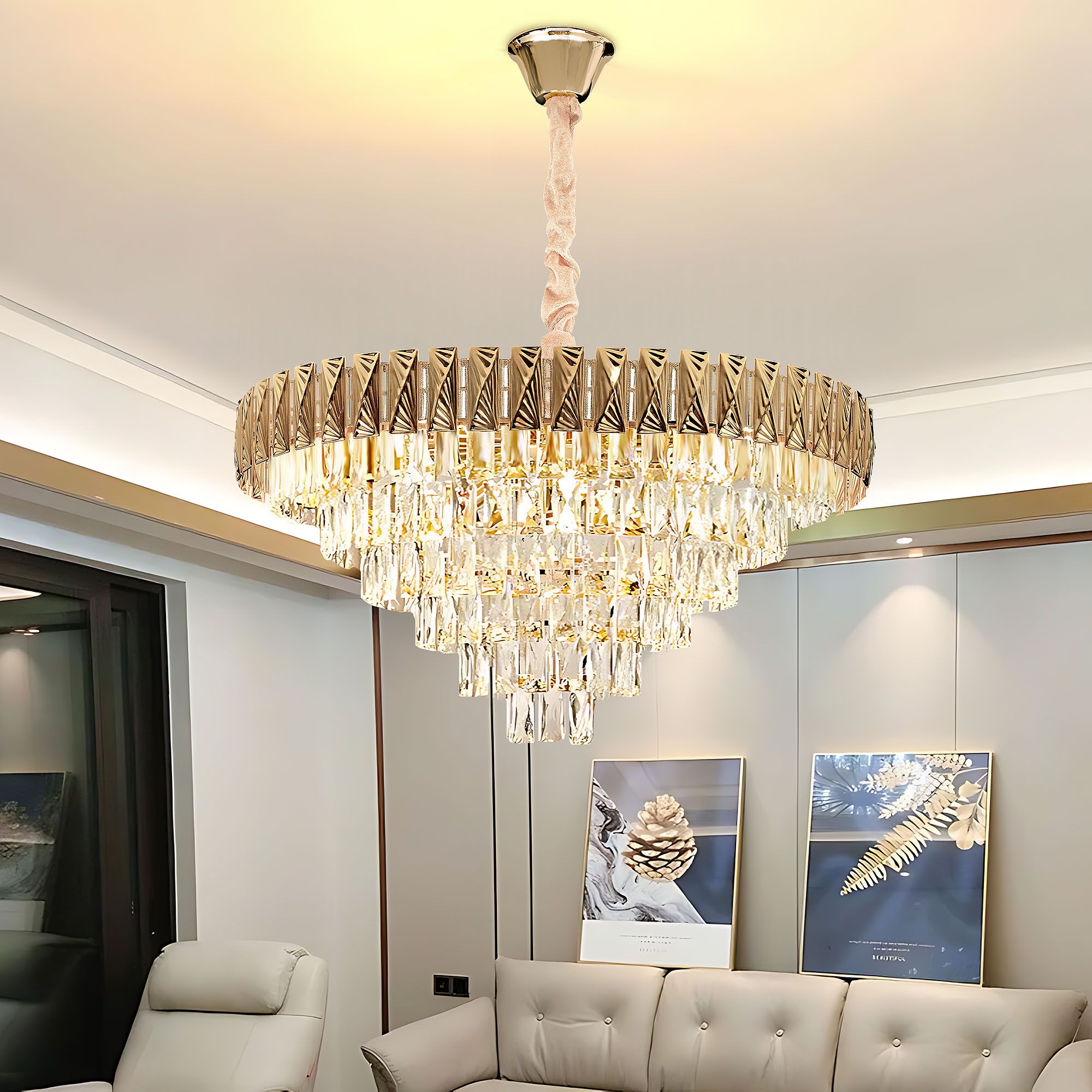 TOOLIGHT hængende loftlampe G061-CP 80CM Guld 84x78x39cm