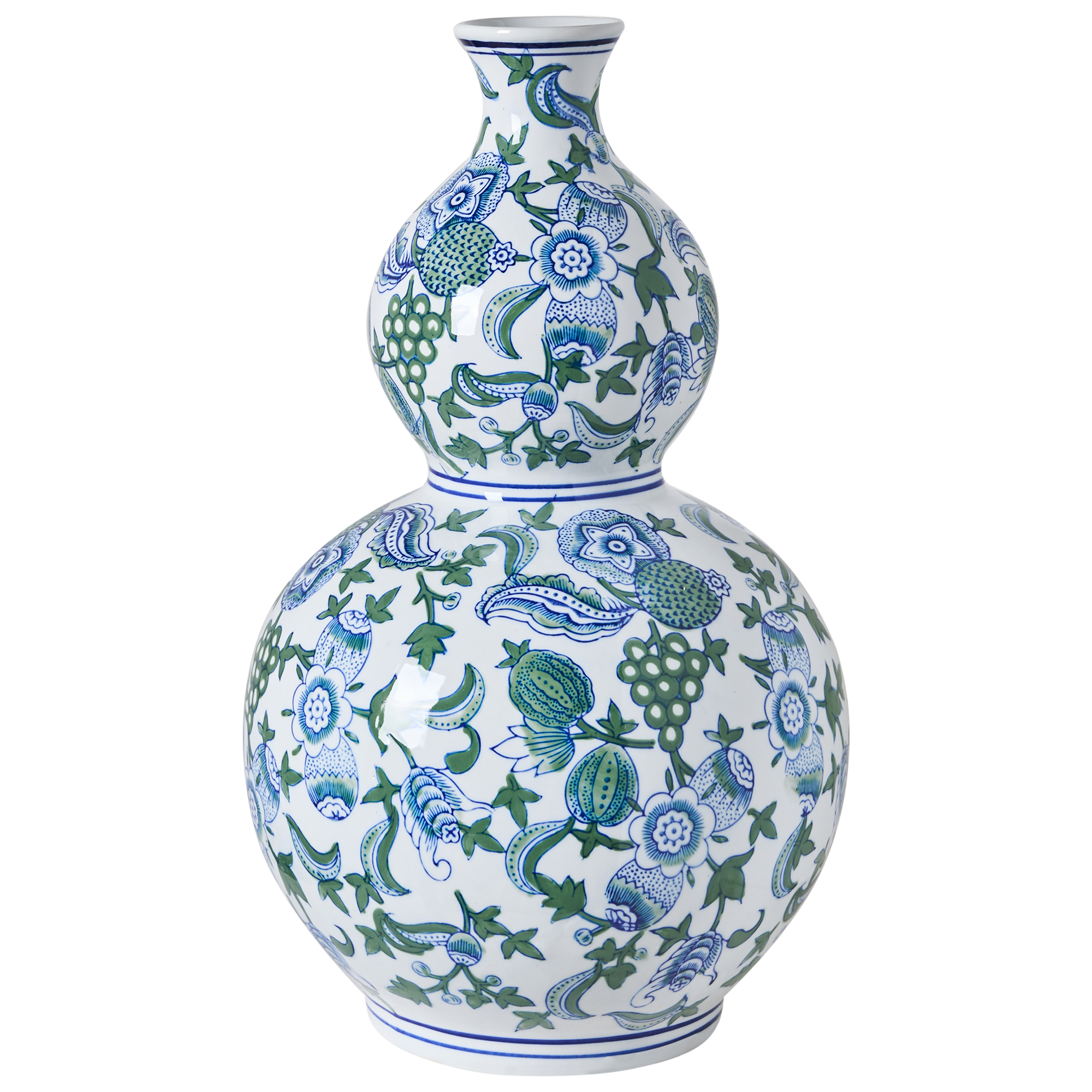 Blomstervase MOSTOLES 45 cm Porcelæn Hvid/blå