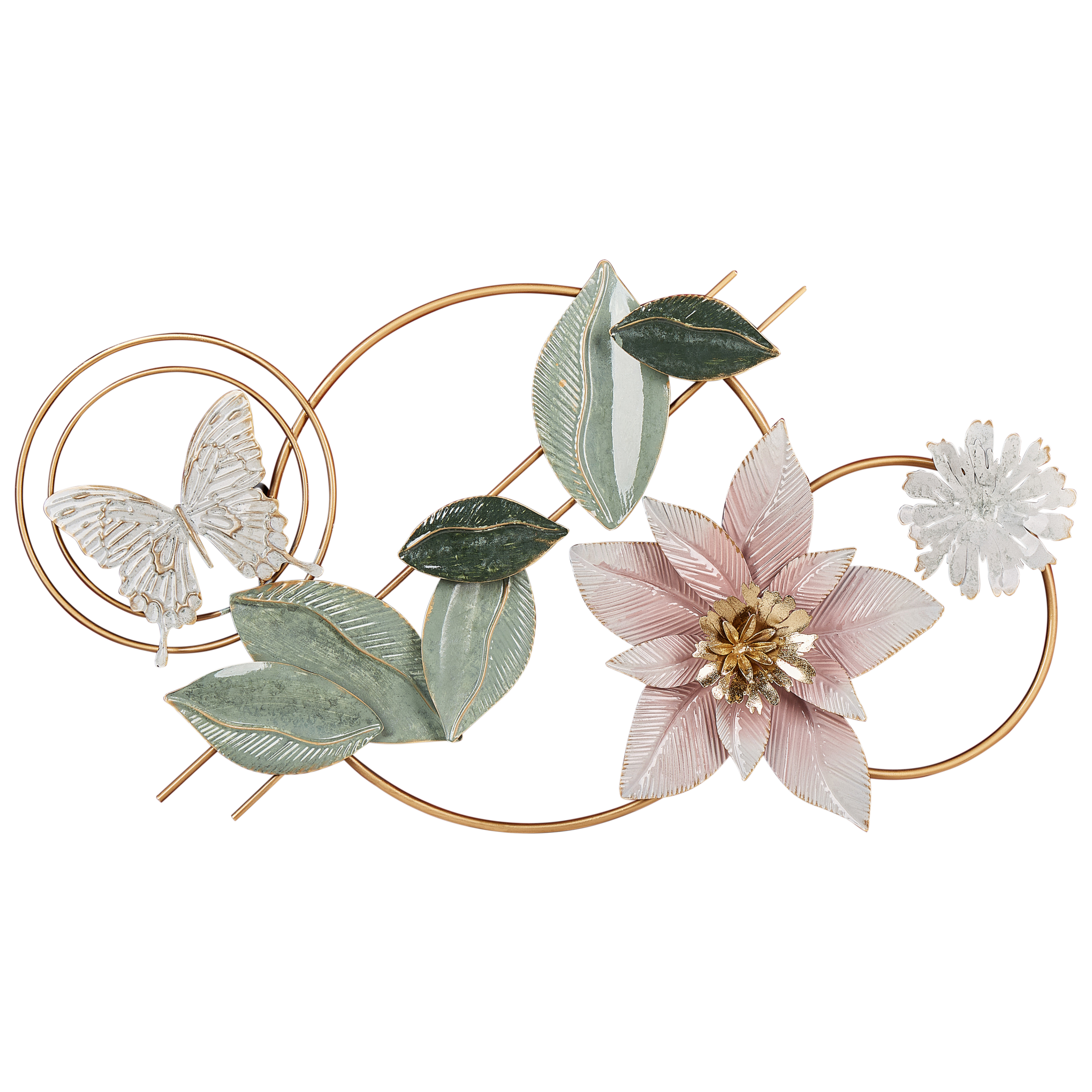 Vægdekoration Blomst THORIUM 44 cm Metal Multifarvet
