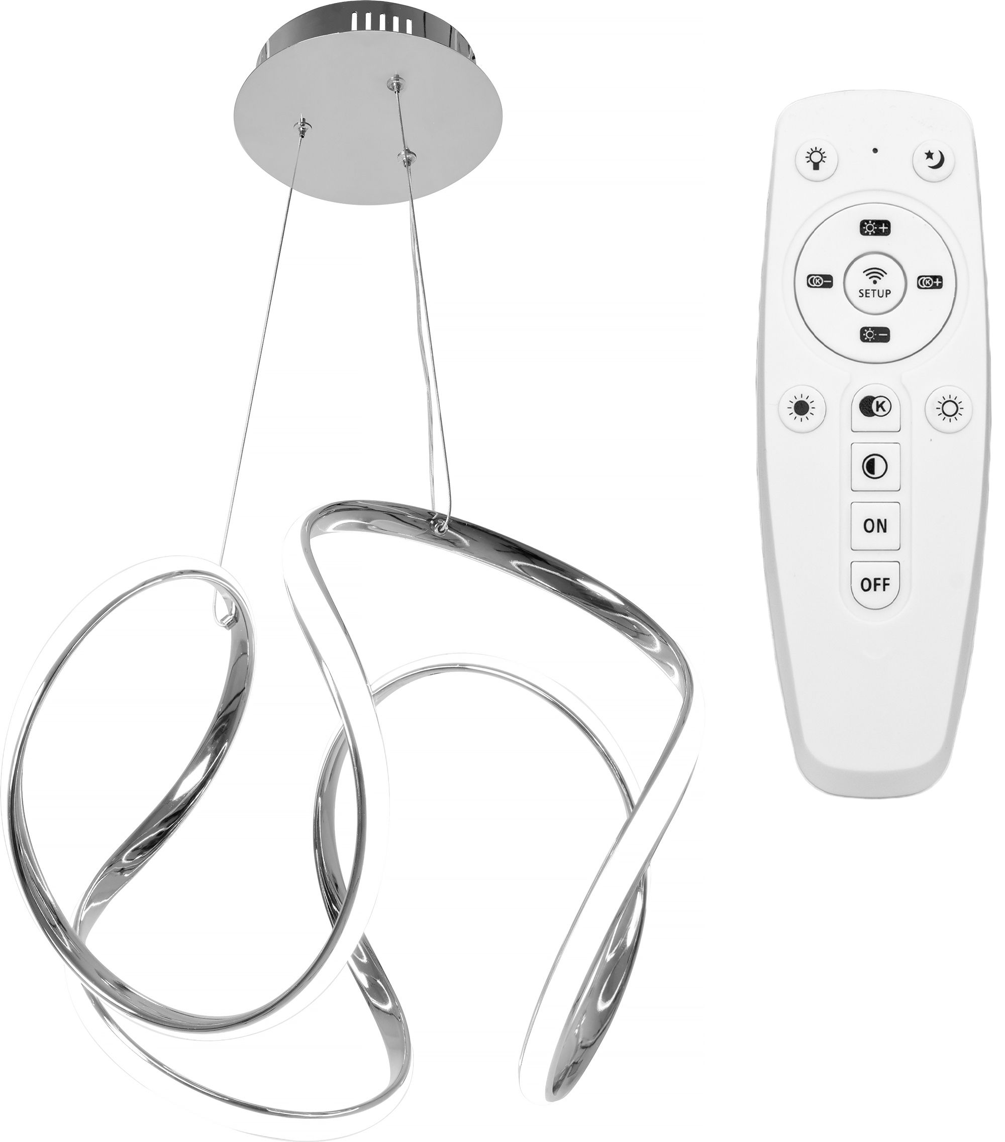 TOOLIGHT hængende loftlampe APP385-CP LED Krom 33,5x44,5x123,5cm