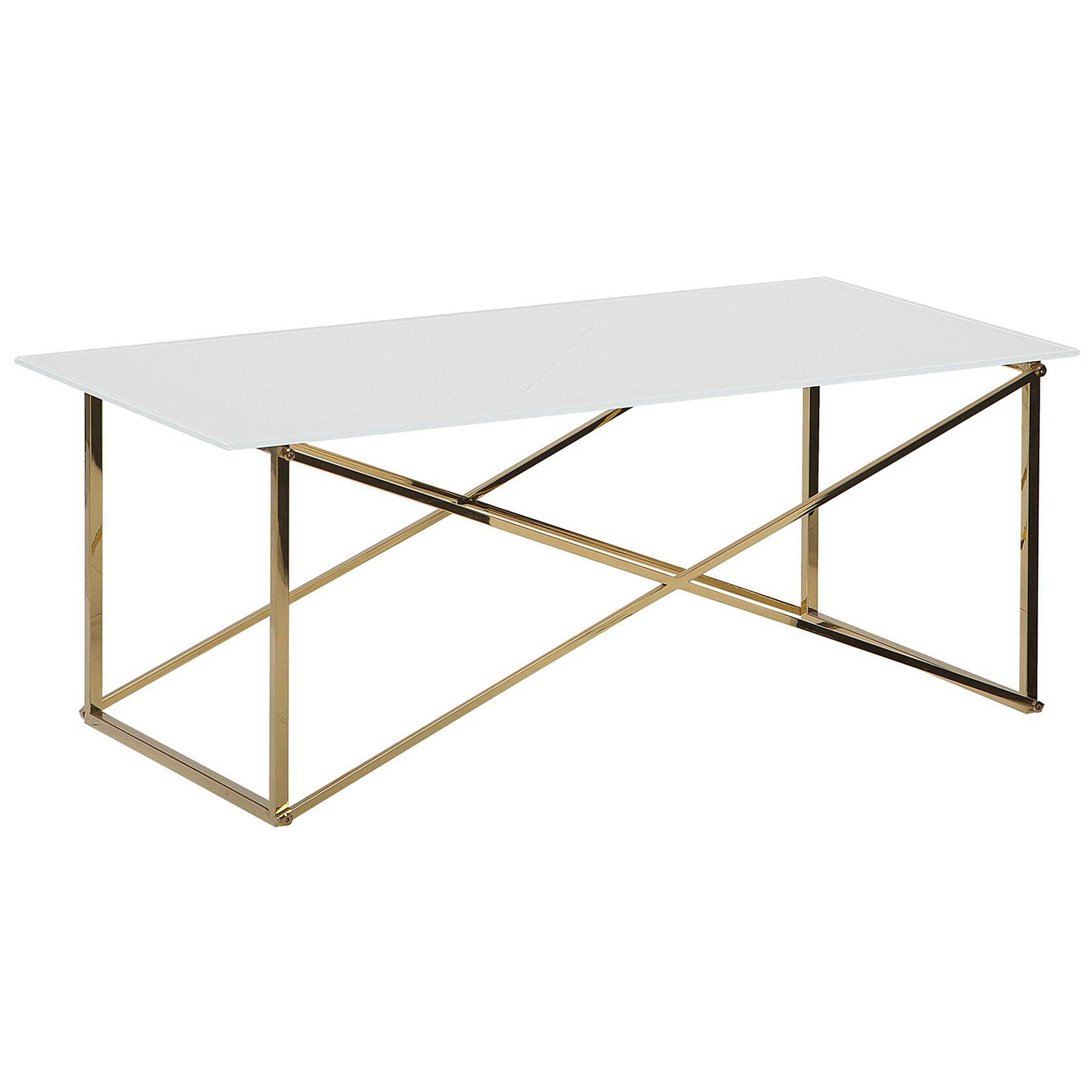 Sofabord EMPORIA Hærdet glas Hvid/guld