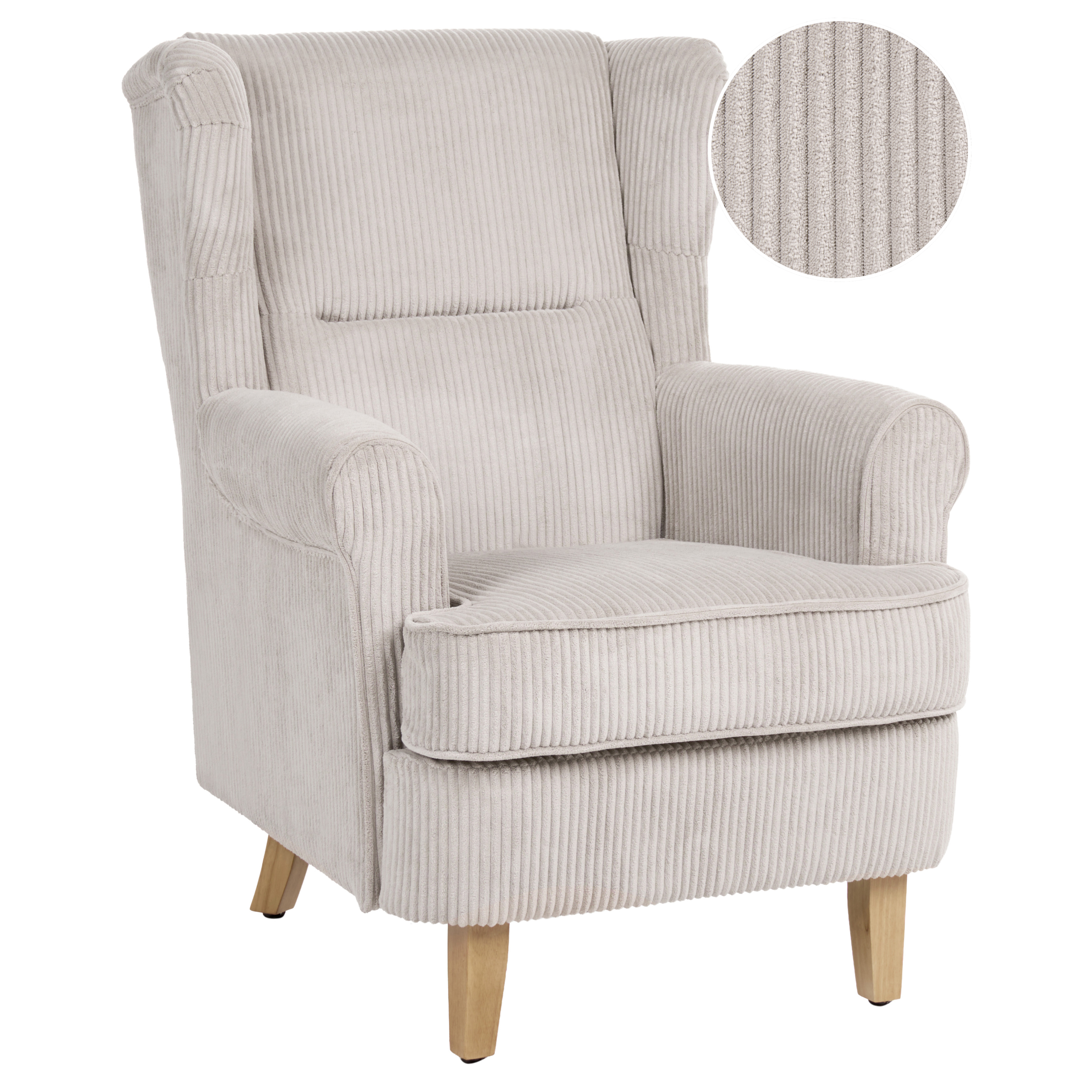Øreklapstol ABSON Fløjl Beige