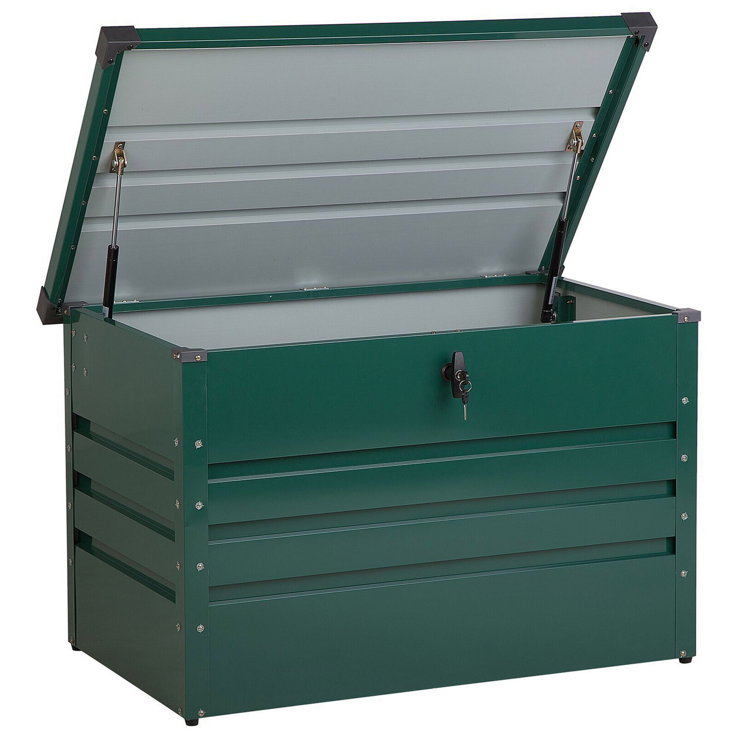 Opbevaringsboks CEBROSA 100 cm 62 cm Metal Mørkegrøn