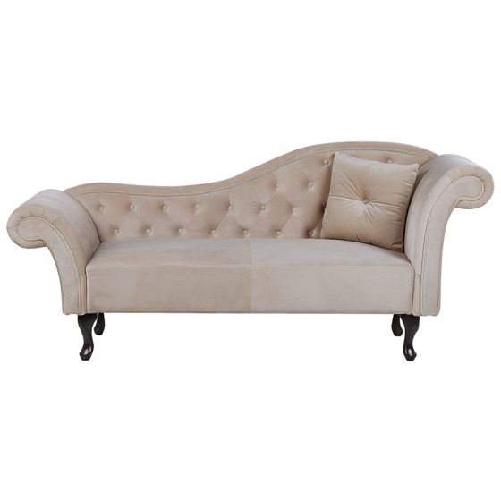 Højrevendt chaiselong LATTES Velour Beige