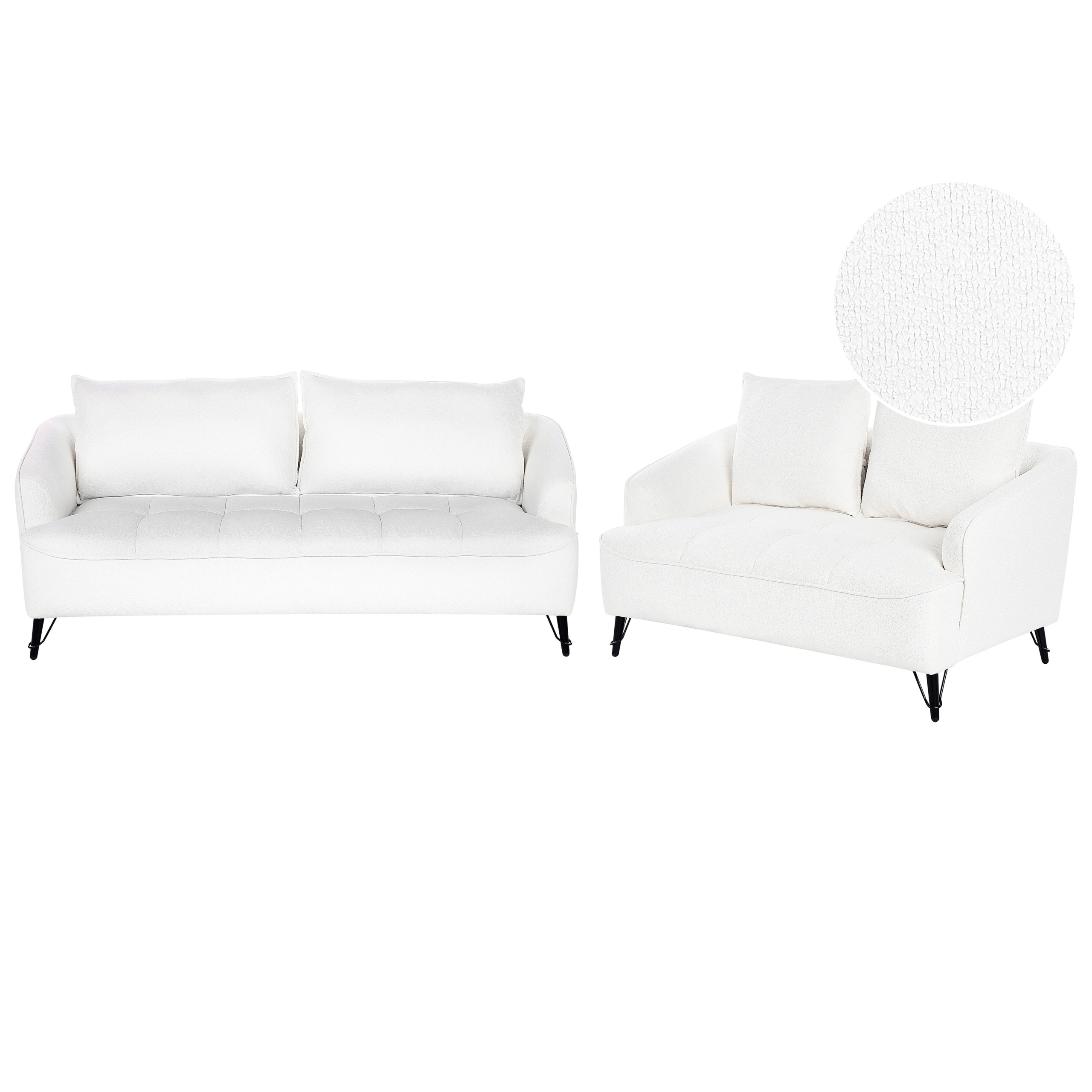 Sofasæt 5 personers HOBRO Boucle Hvid