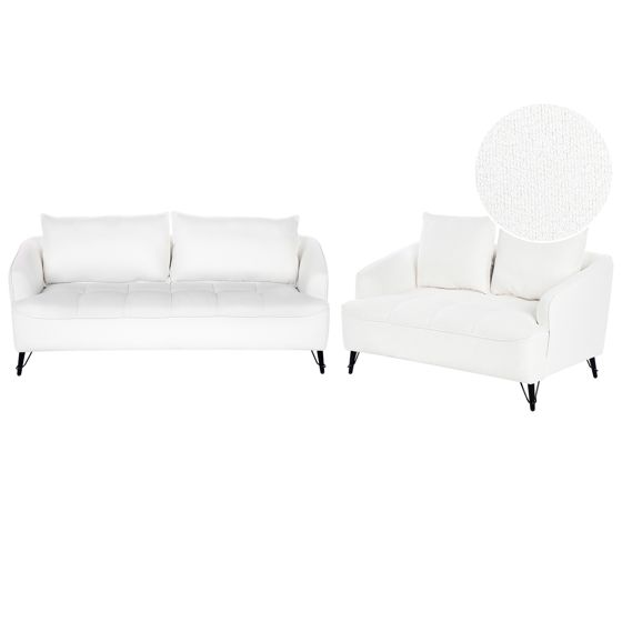 Sofasæt 5 personers HOBRO Boucle Hvid