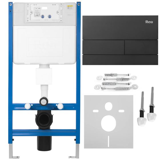 REA indbygningscisterne K011A-Q Sort, 103,5x52,5x103,5cm