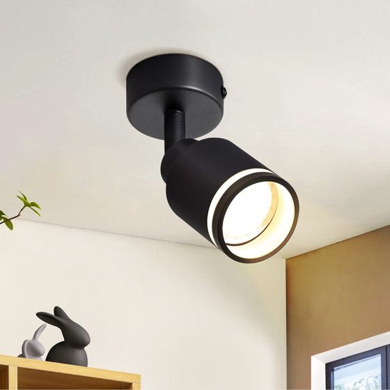 NETTLIFE sort loftspot moderne loftslampe 1 justerbar pære metal GU10