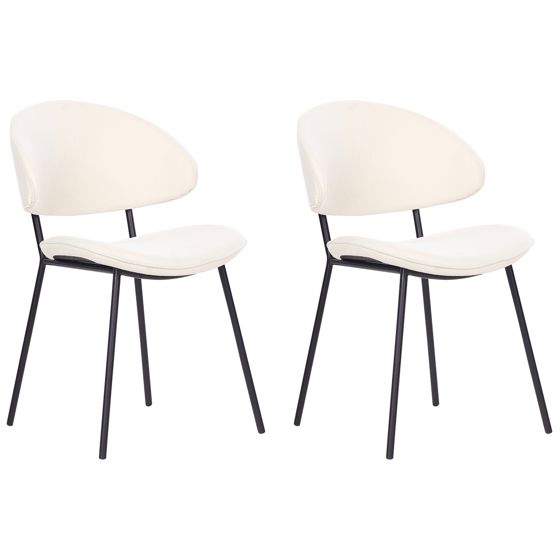 Sæt med 2 spisebordsstole KIANA Lys Beige