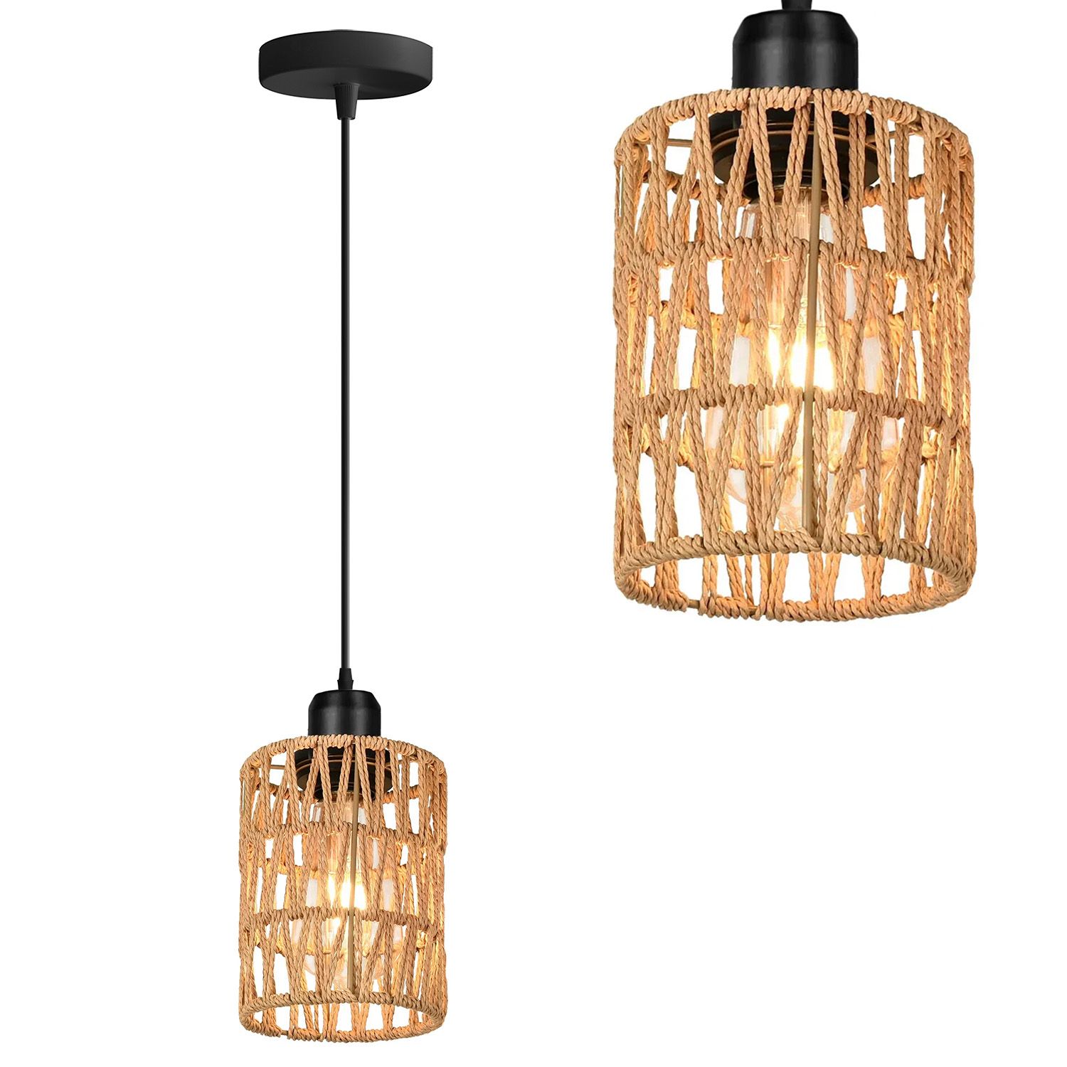 TOOLIGHT hængende loftlampe APP1622-1CP BOHO Beige 12x12x15,5cm