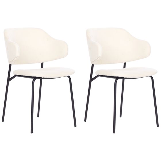 Sæt med 2 spisebordsstole KENAI Lys Beige
