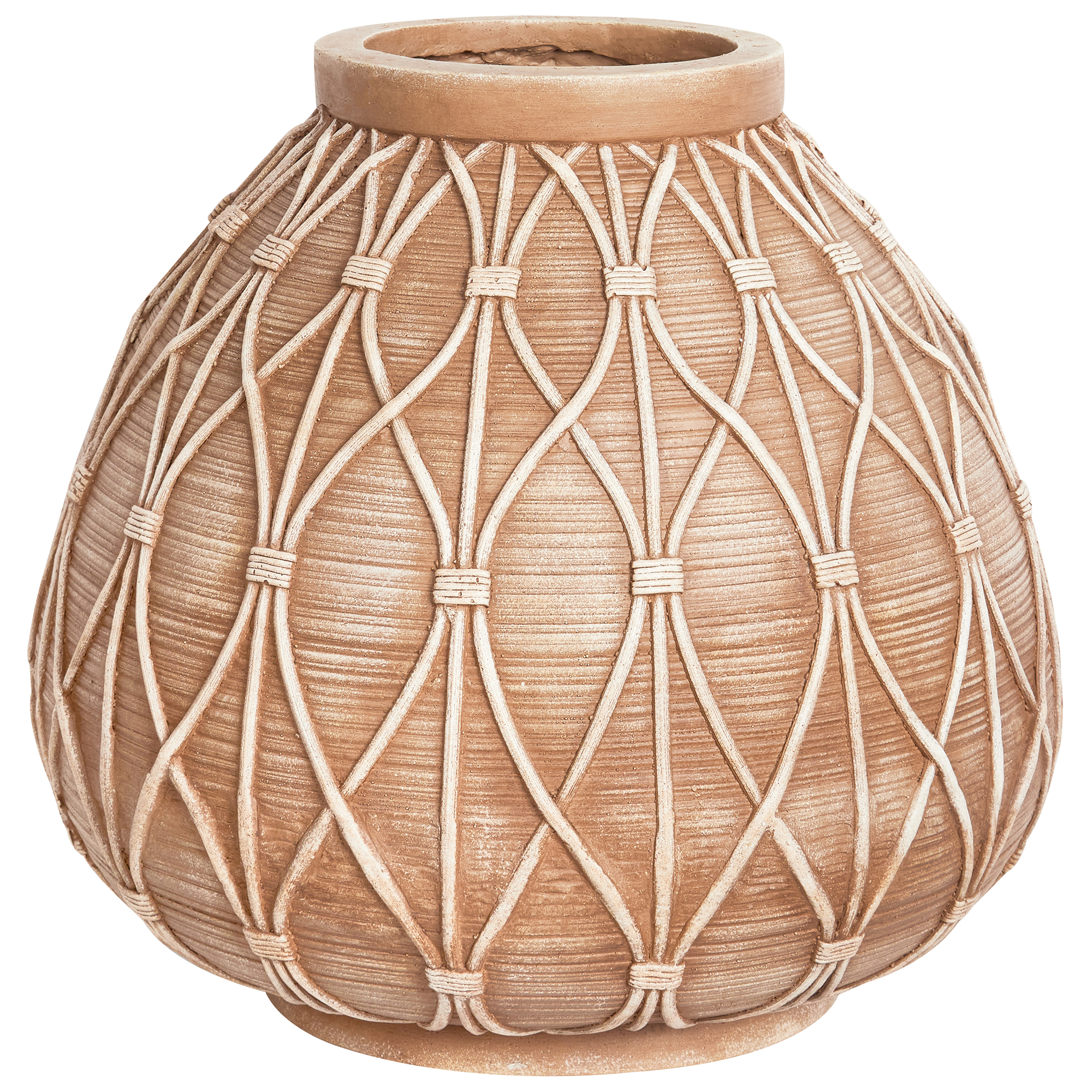 Blomstervase DOMOKOS 38 cm Keramik Lysebrun