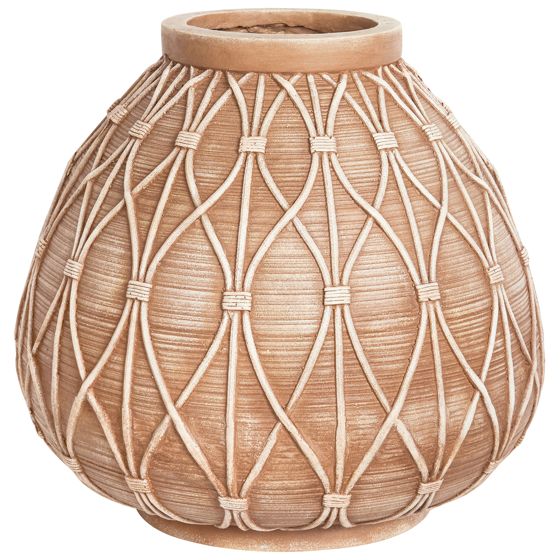 Blomstervase DOMOKOS 38 cm Keramik Lysebrun