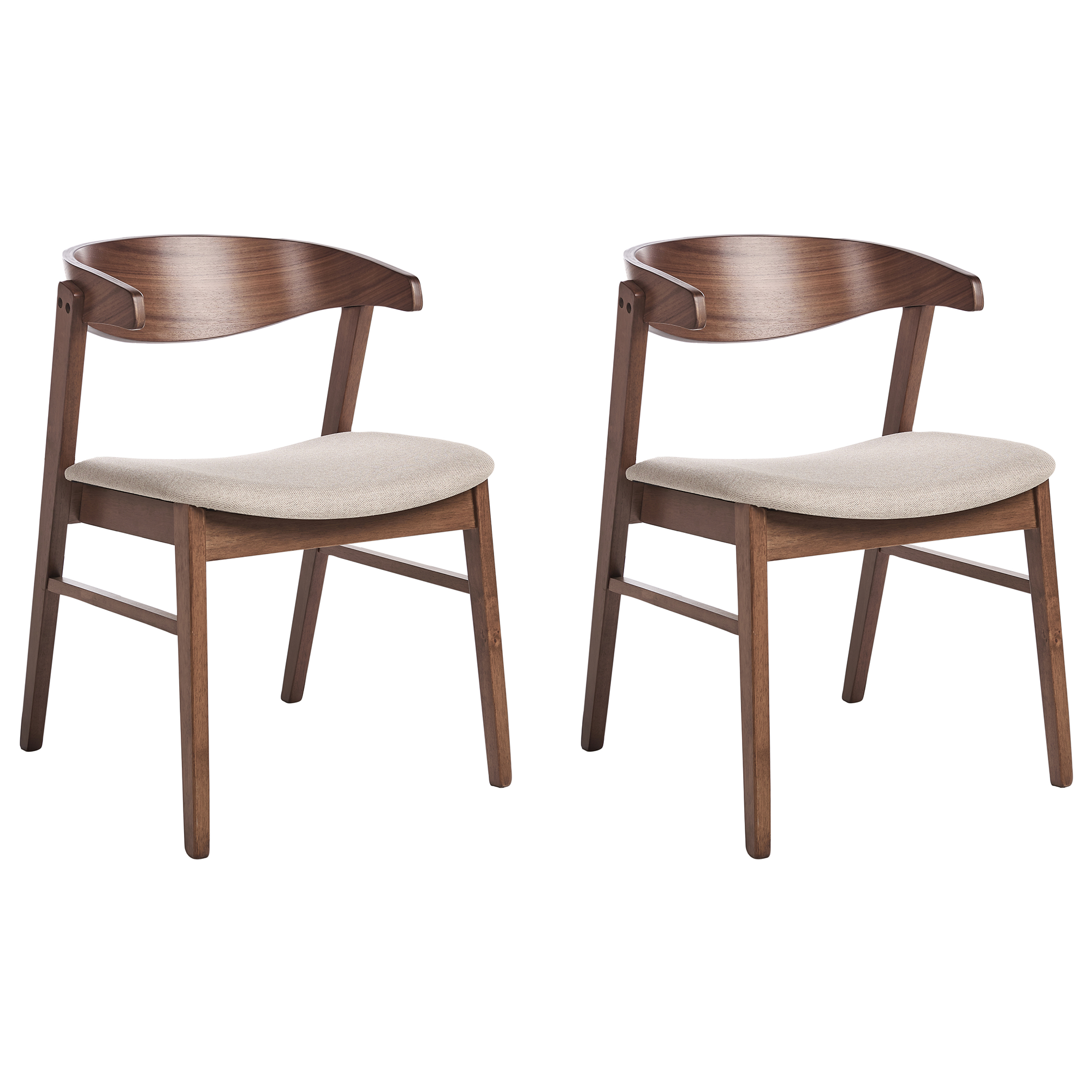 Sæt med 2 spisebordsstole LILLY Brun/beige