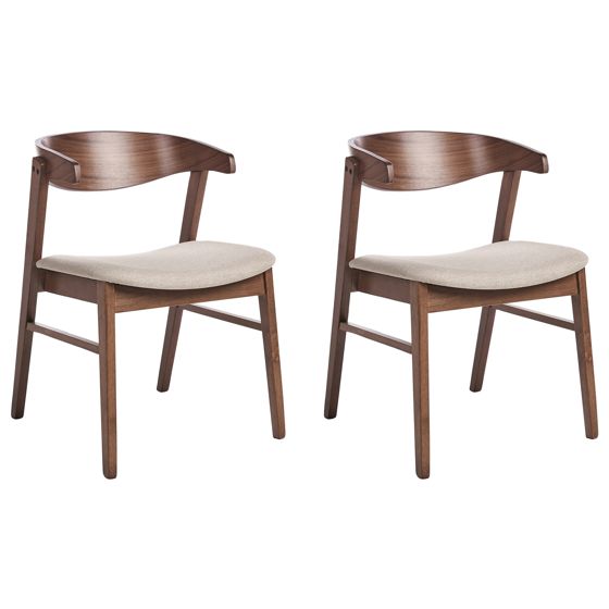 Sæt med 2 spisebordsstole LILLY Brun/beige