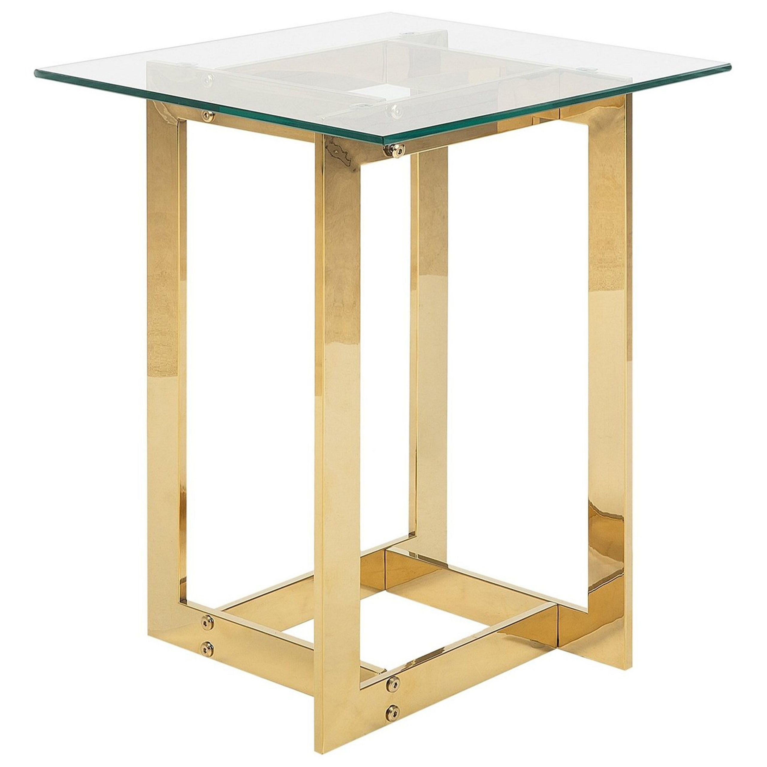 Bord CRYSTAL Hærdet glas Guld