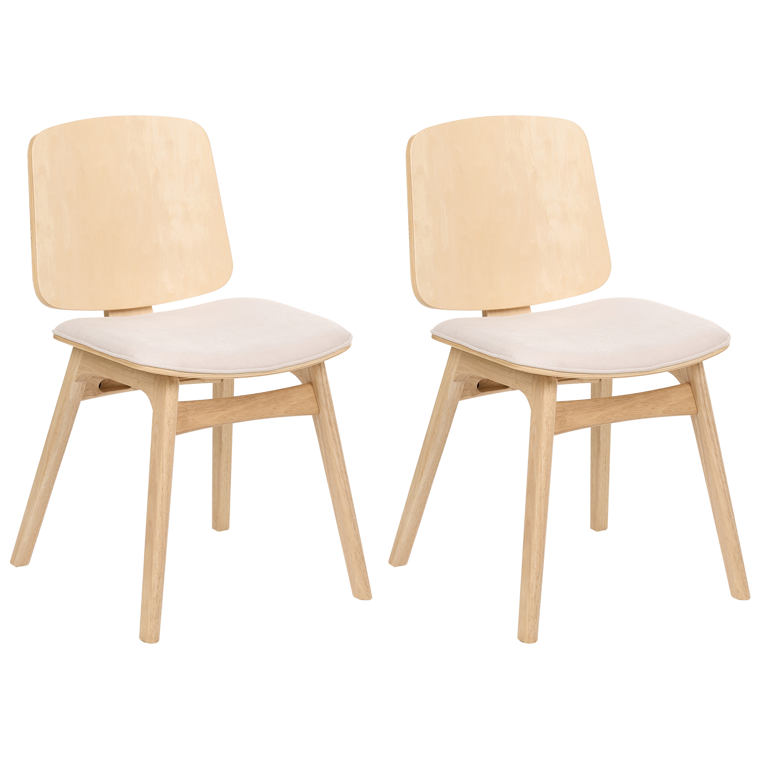 Sæt med 2 spisebordsstole CHARLESTON Træ Lysebrun/lys beige