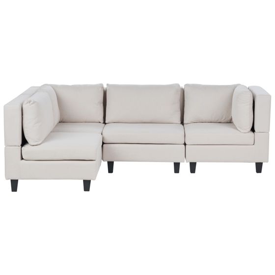 Hjørnesofa modul 4 personers UNSTAD Lys Beige Højrevendt