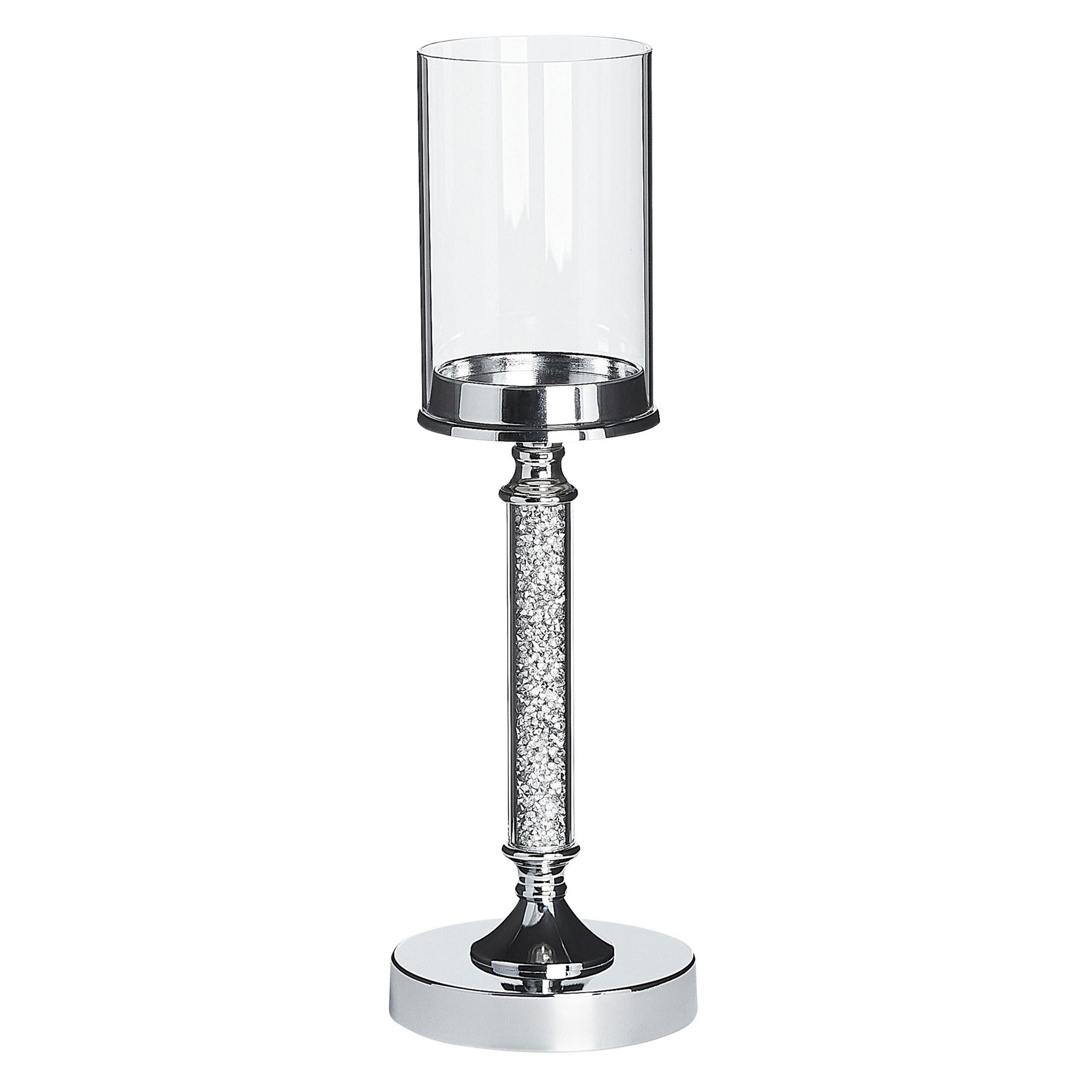 Lysestage ABBEVILLE 41 cm Glas Sølv
