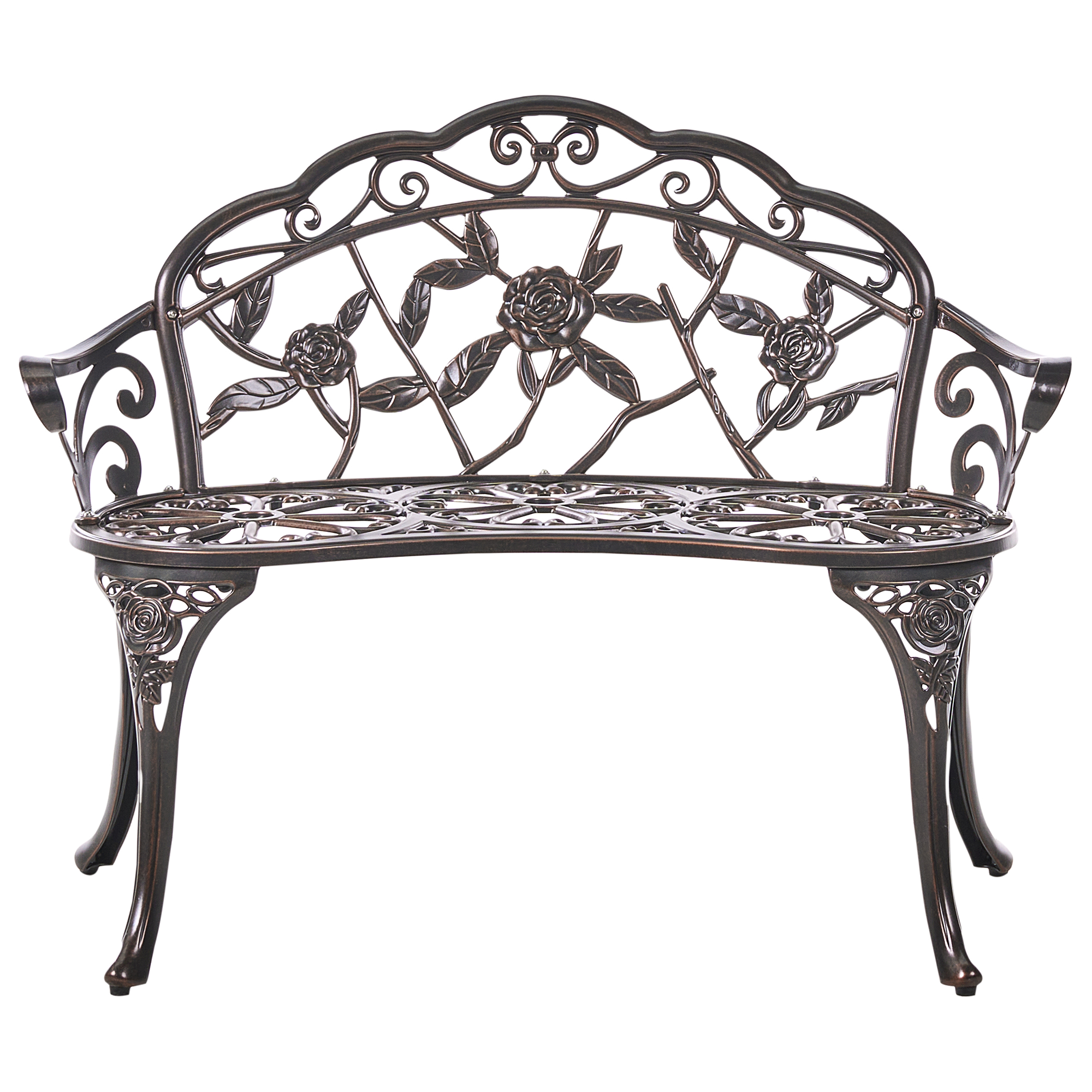 Havebænk PIURA 88 cm Metal Mørkebrun