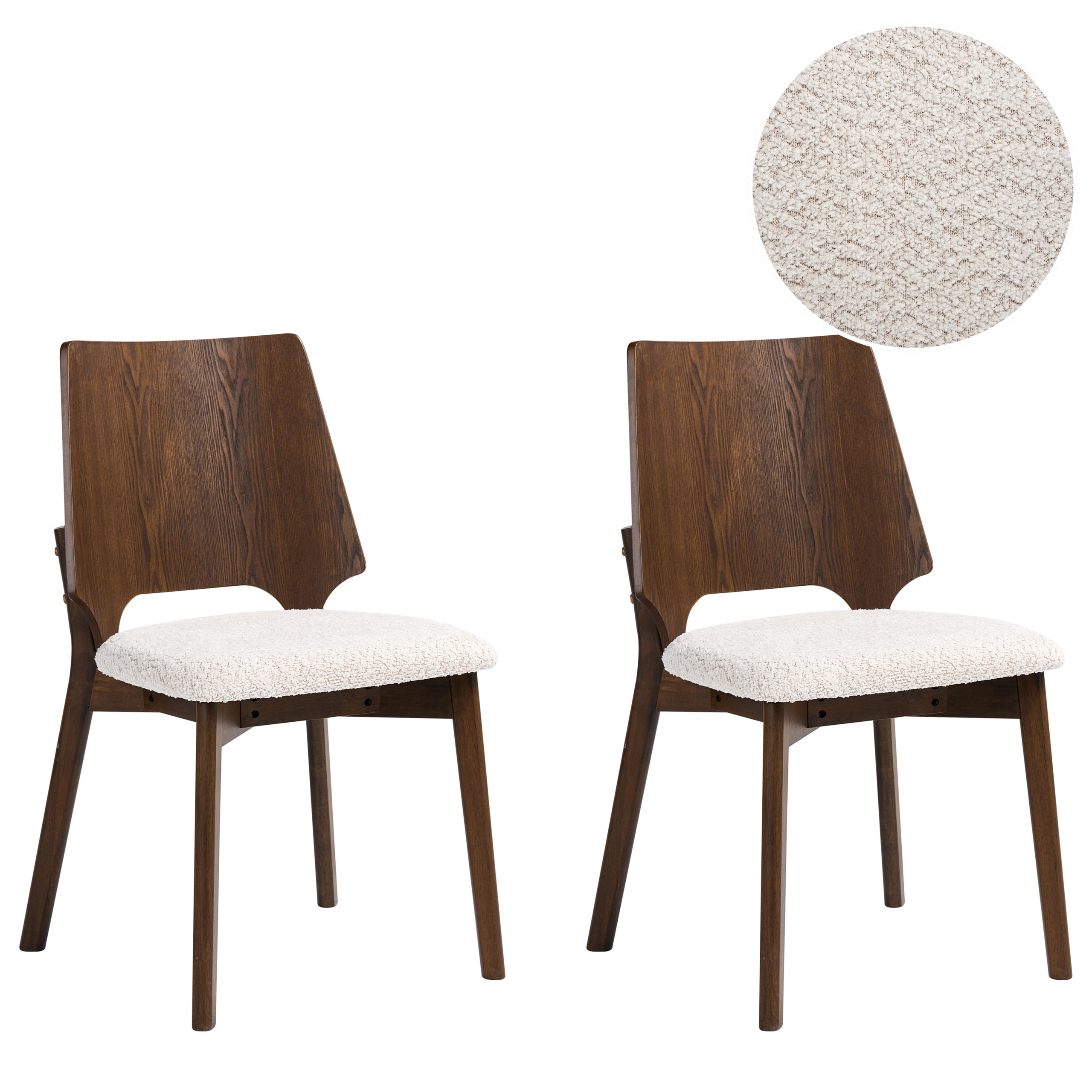 Sæt med 2 spisebordsstole ABEE Brun/lys beige