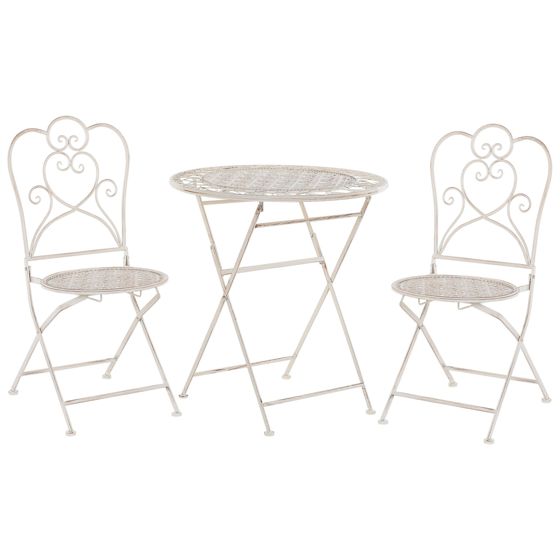 Altansæt Foldbar TRIESTE Metal Lys Beige