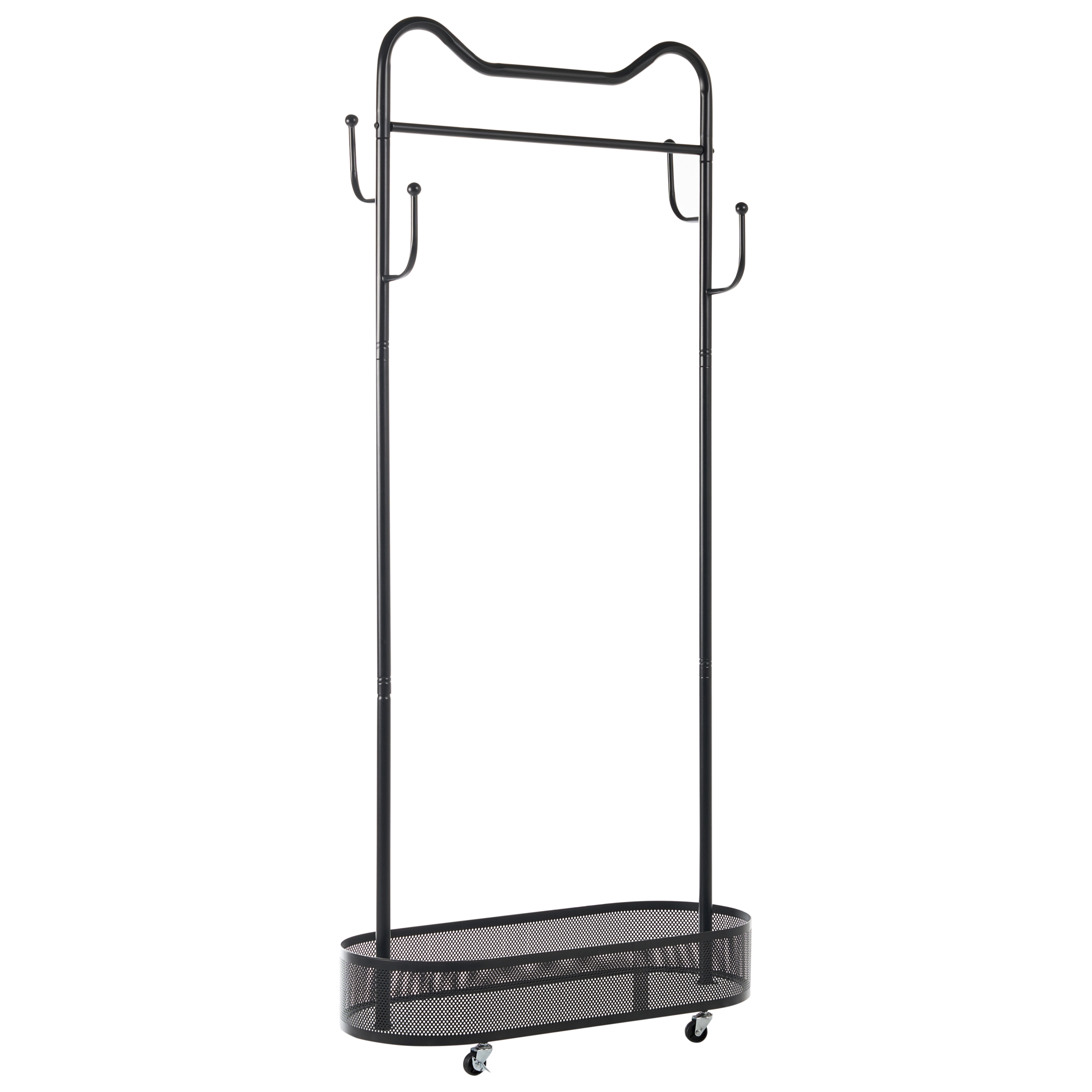 Tøjstativ ROUSSILION Med hylde med hjul Sort