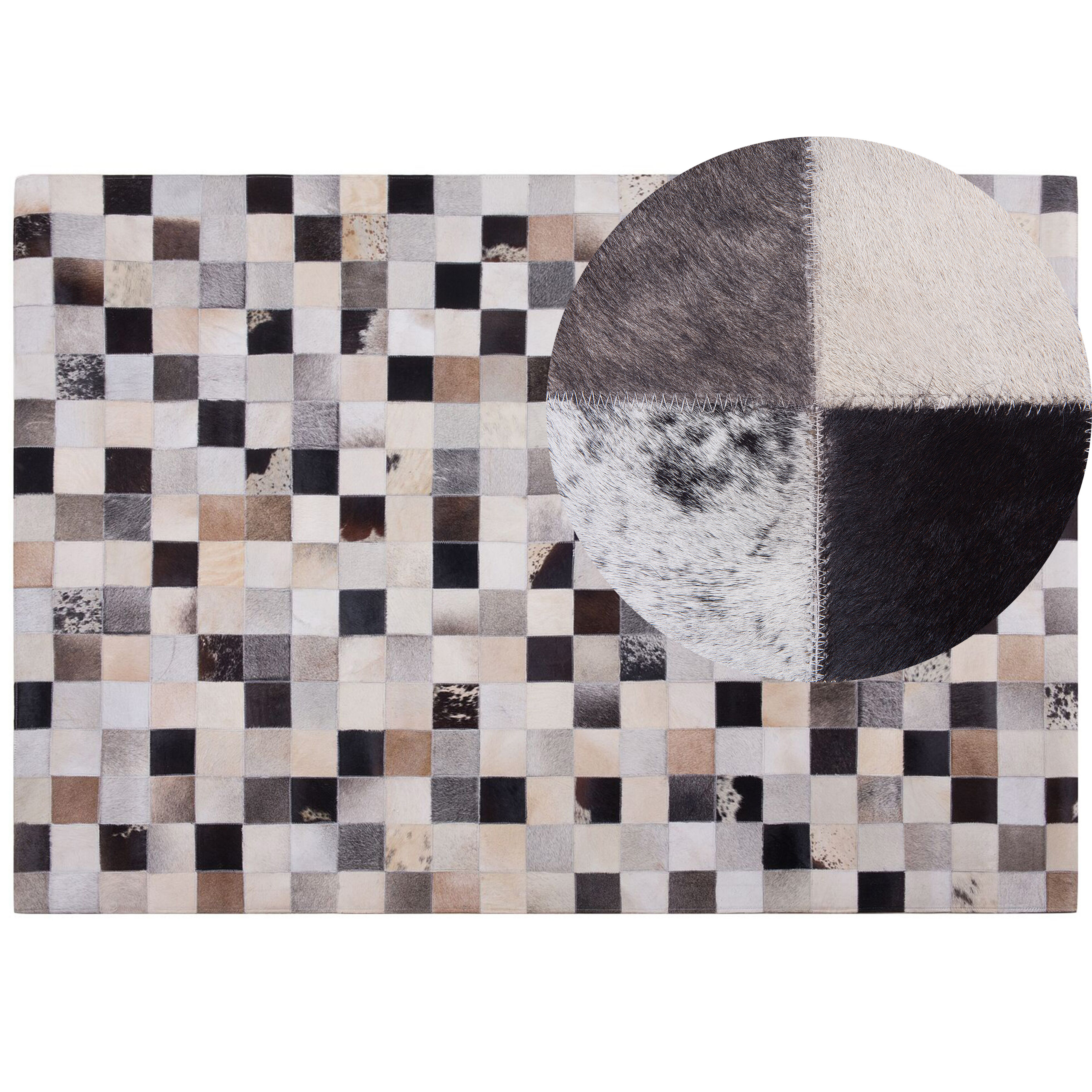 Gulvtæppe RIZE Multifarvet 160 x 230 cm Ægte læder
