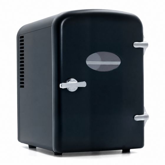 NETTLIFE Minikøleskab 4L Lille Køleskab 12V 230V Ideel til Bil, Soveværelse, Camping, Kontor og Rejser (Sort)