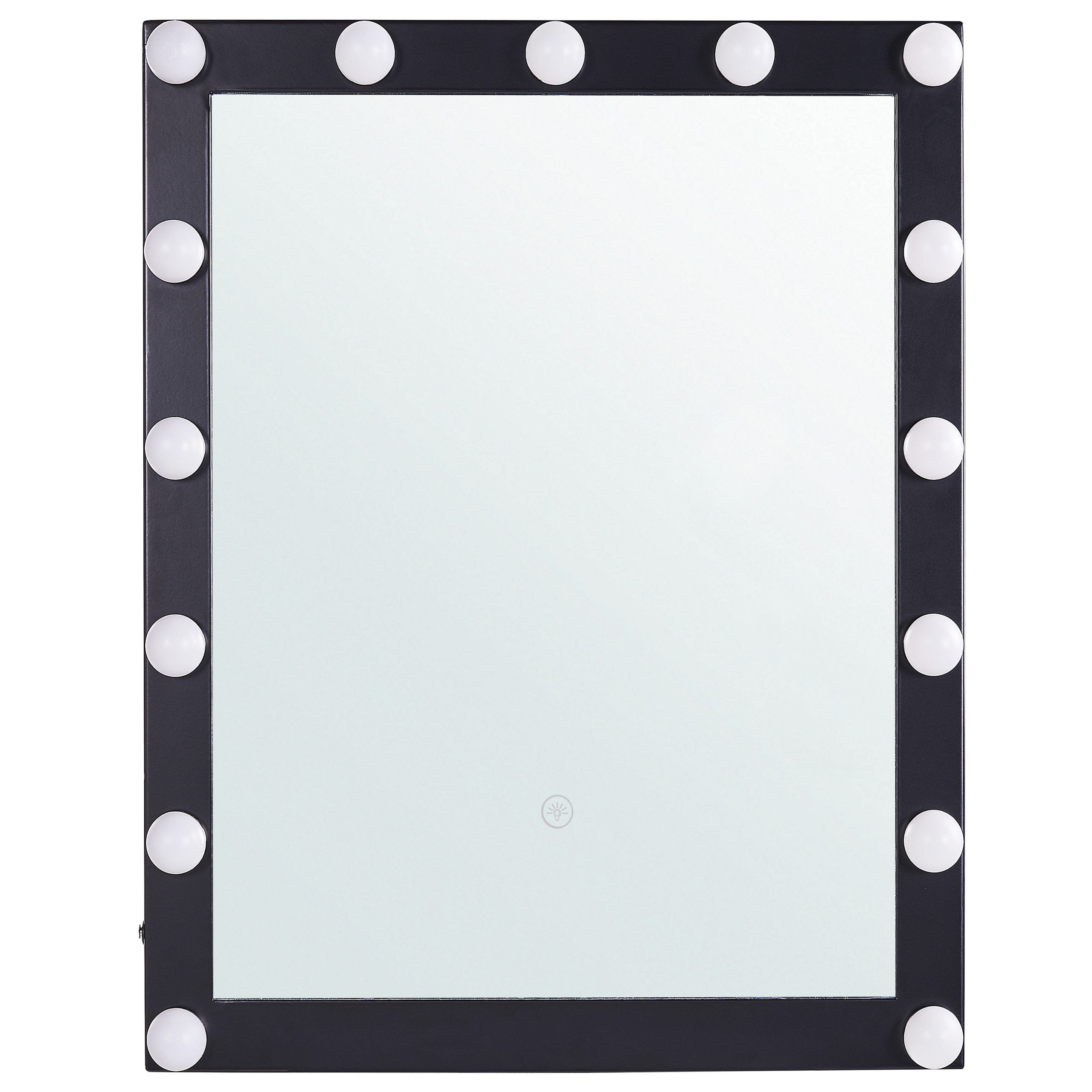 LED-badeværelsesspejl ODENAS 50 cm 60 cm Sort