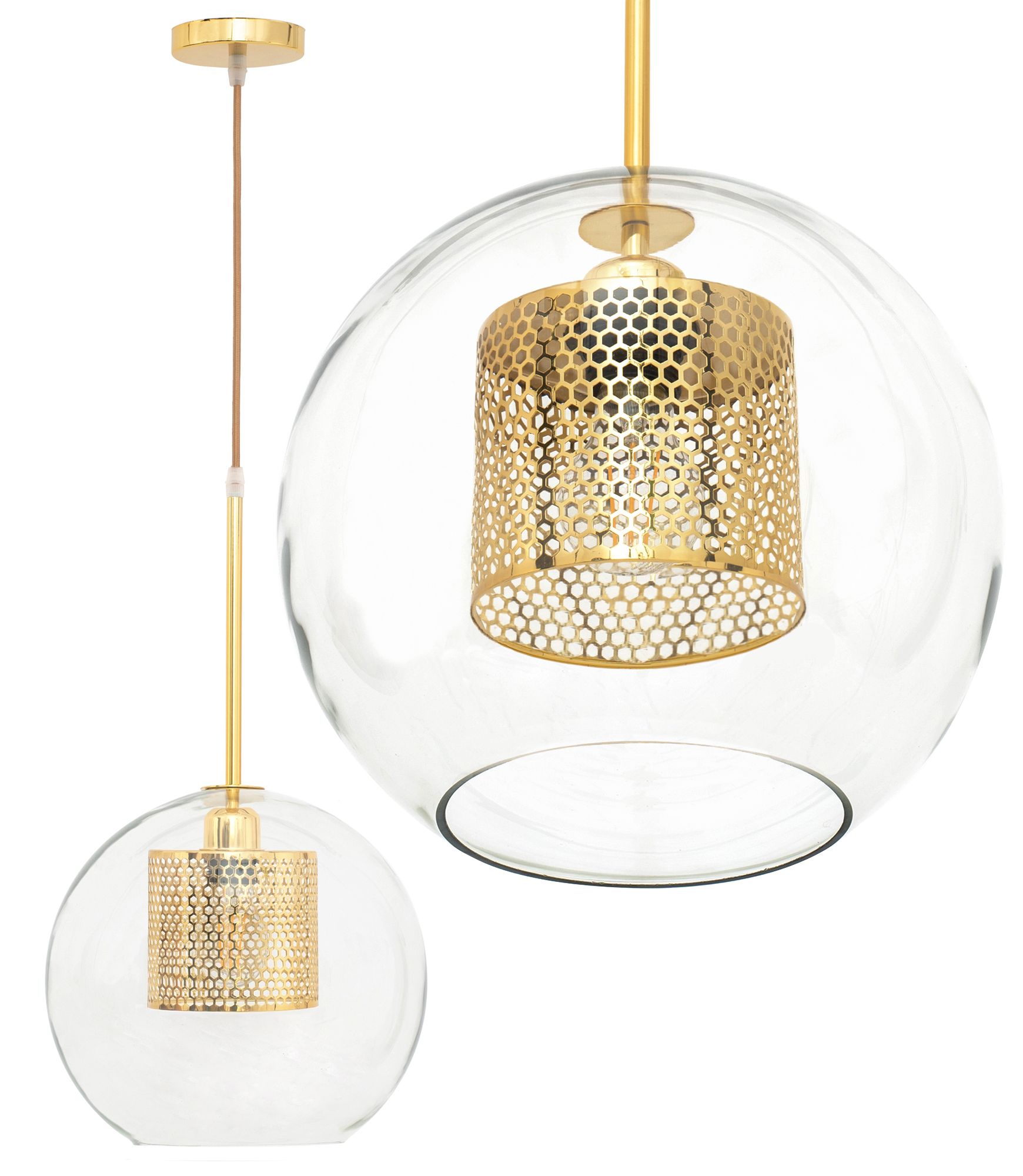 TOOLIGHT hængende loftlampe APP554-1CP 20CM Guld 60x20x60cm