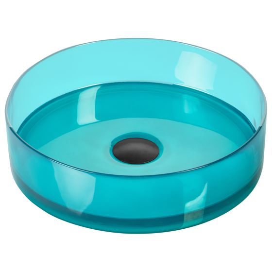 Vask til bordplade TOLOSA ⌀ 36 cm Fast overflade Turkis