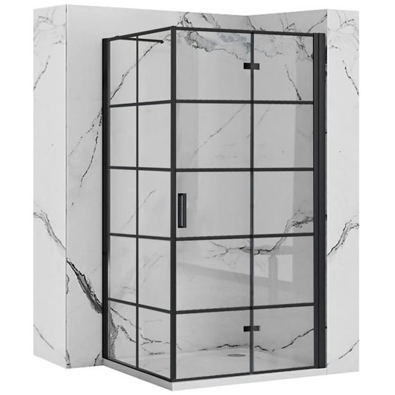 REA brusekabine MOLIER 80X80 Sort, 80x80x190cm