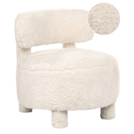 Lænestol HAMINA Kunstig pels Lys Beige