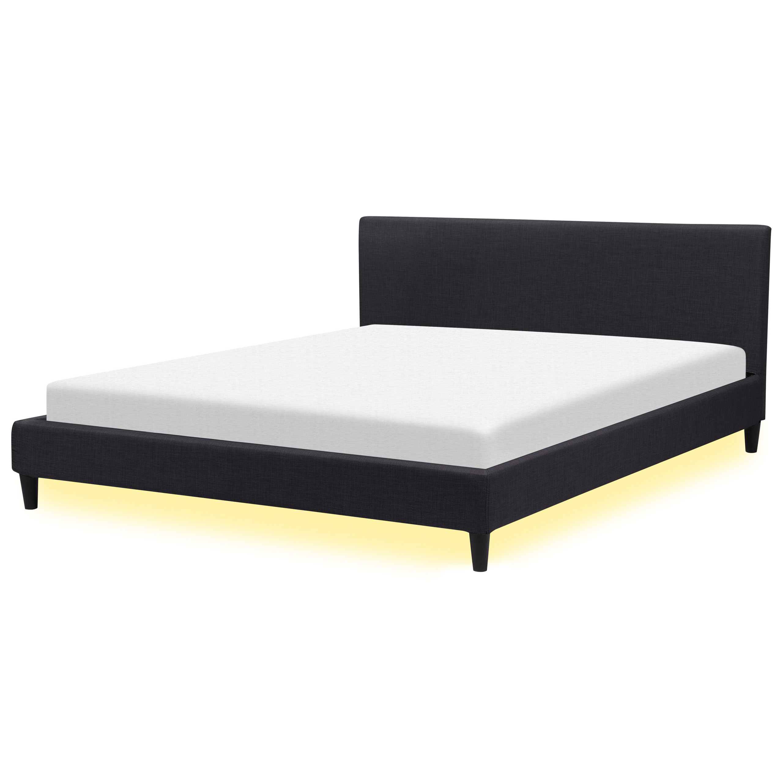 Seng med LED FITOU 180 x 200 cm Sort