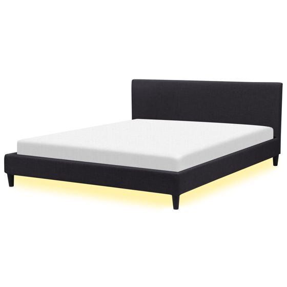 Seng med LED FITOU 180 x 200 cm Sort