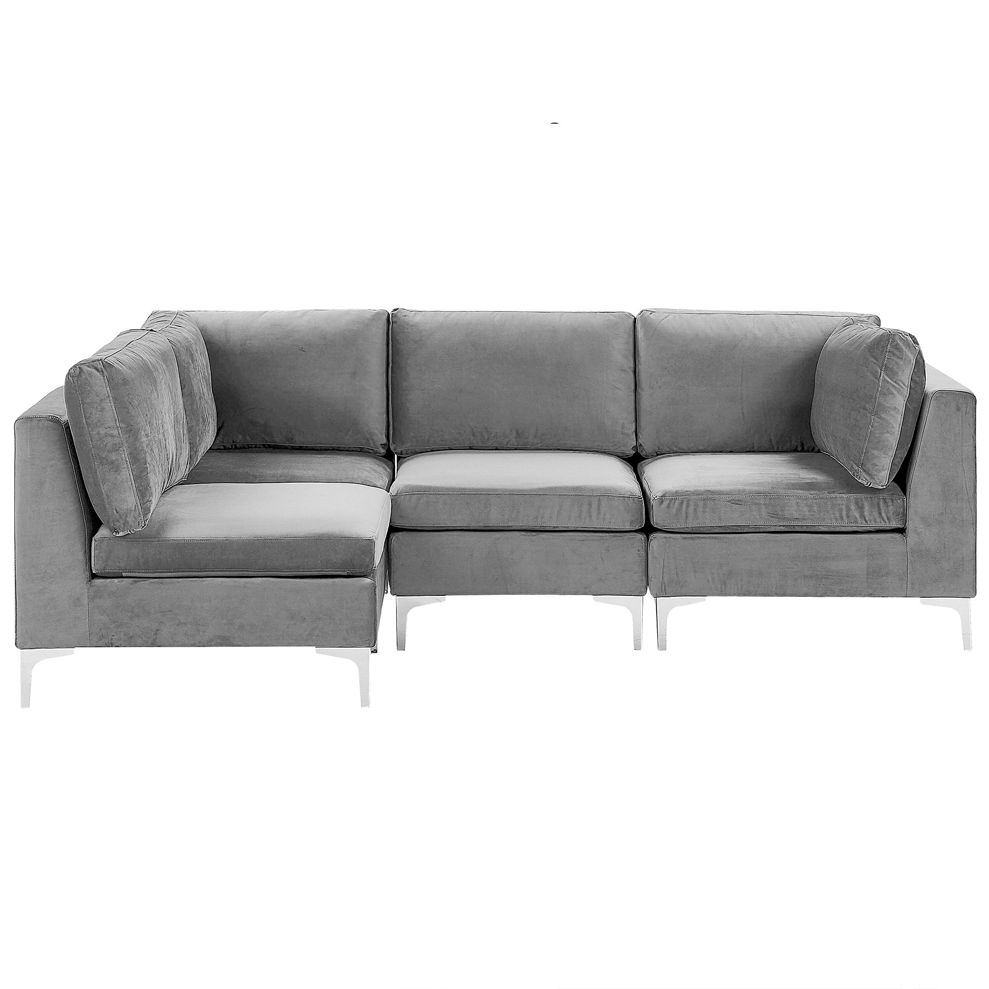 Hjørnesofa modul 4 personers EVJA Velour Grå Højrevendt