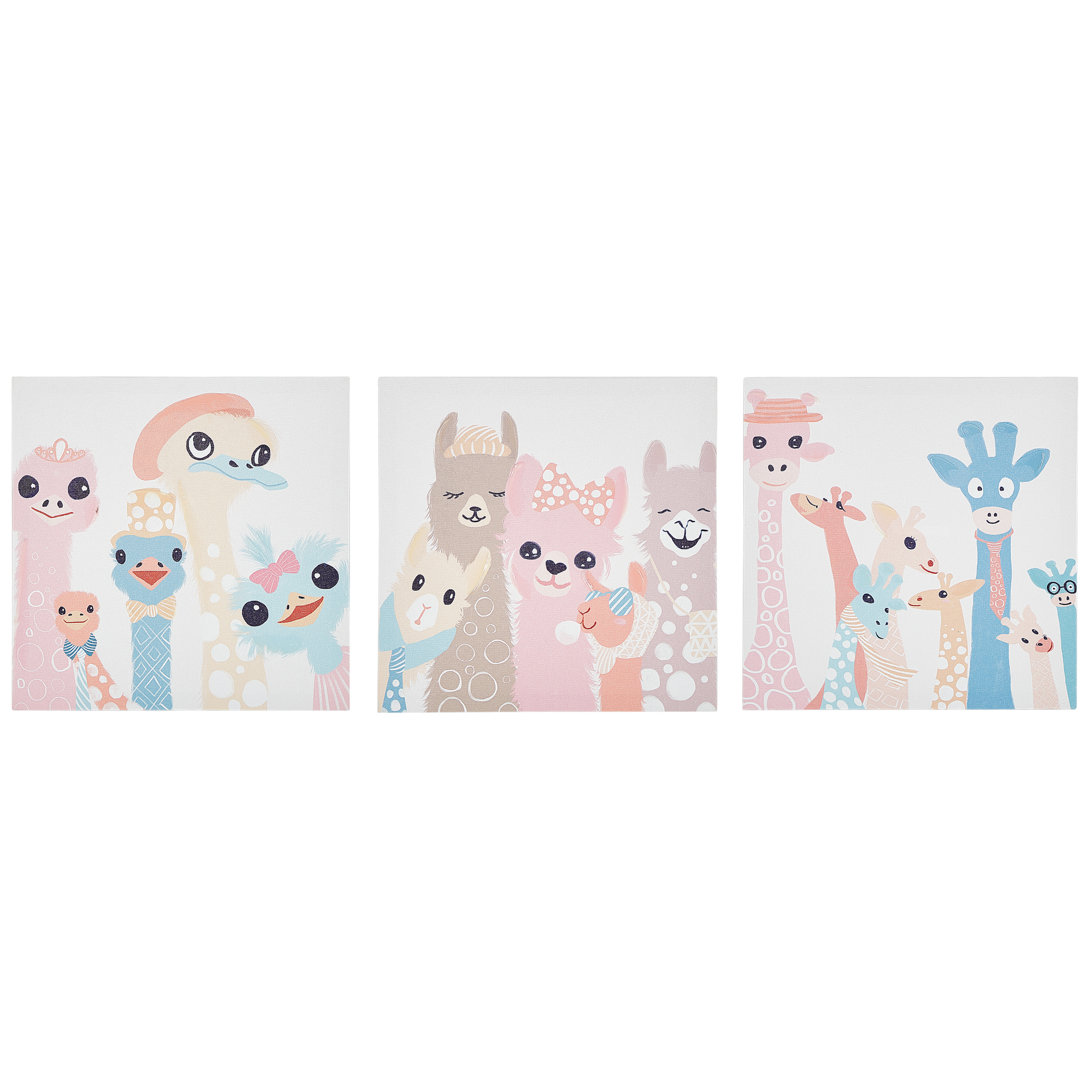 Sæt af 3 fotorammer TILLIA 30 x 30 cm Dyre motiv Multifarvet