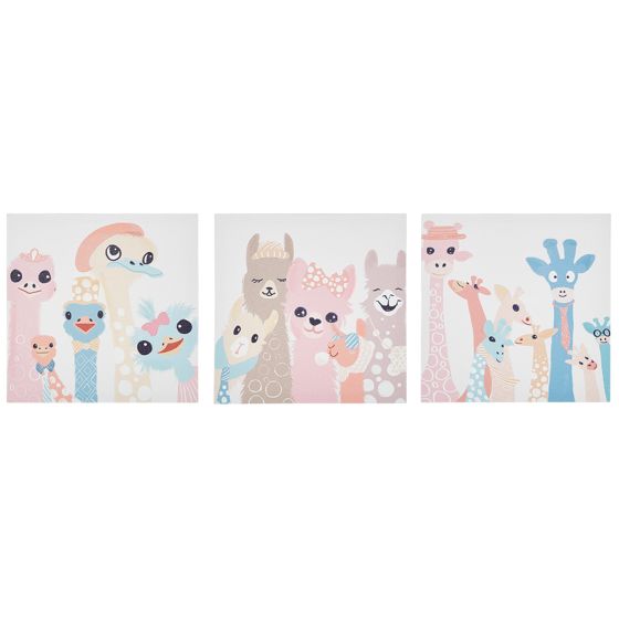 Sæt af 3 fotorammer TILLIA 30 x 30 cm Dyre motiv Multifarvet