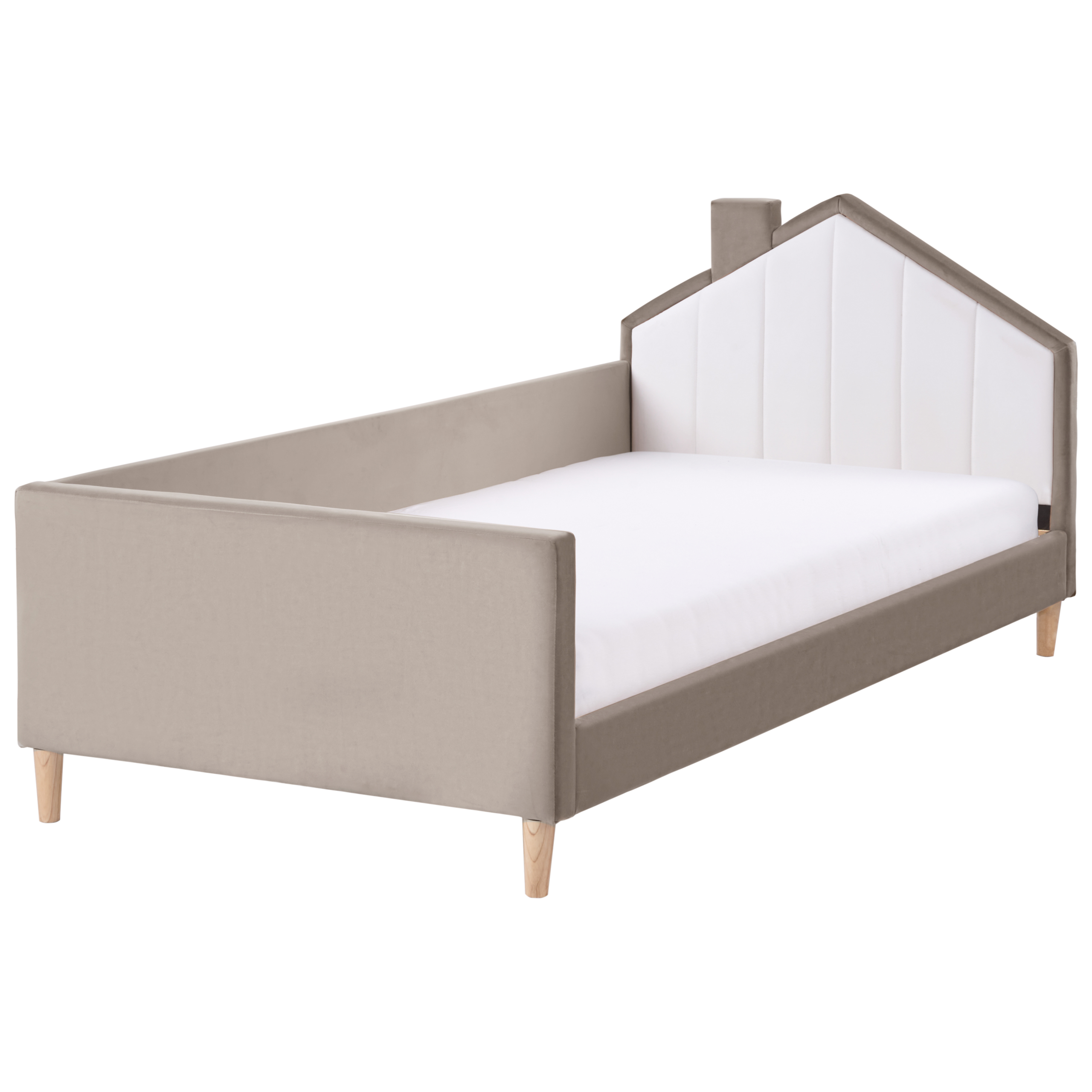 Børneseng Hus Velour KERVAN 90 x 200 cm Brungrå