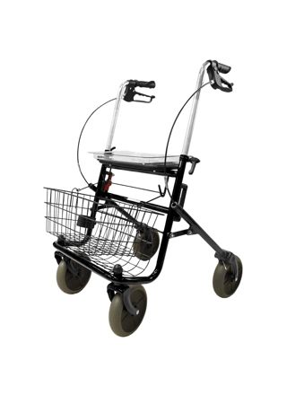 Arvo rollator til indendørs og udendørs brug, sort