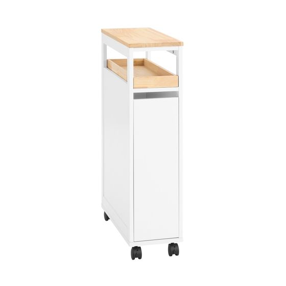 SoBuy niche-hylde, pladsbesparende badeværelsesvogn, små møbler 20 cm brede NSR11-WN
