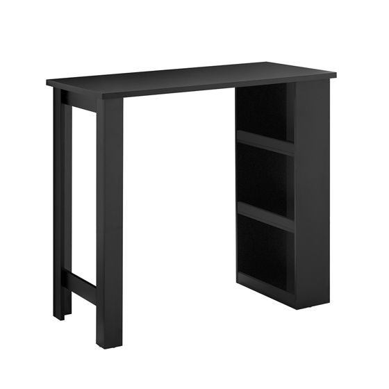 SoBuy FWT17-II-SCH Højt køkkenbord, moderne barbord med opbevaringshylder, pladsbesparende design til lille køkken, stue, hjørnebar eller arbejdsværelse Sort 112 x 57 x 106 cm