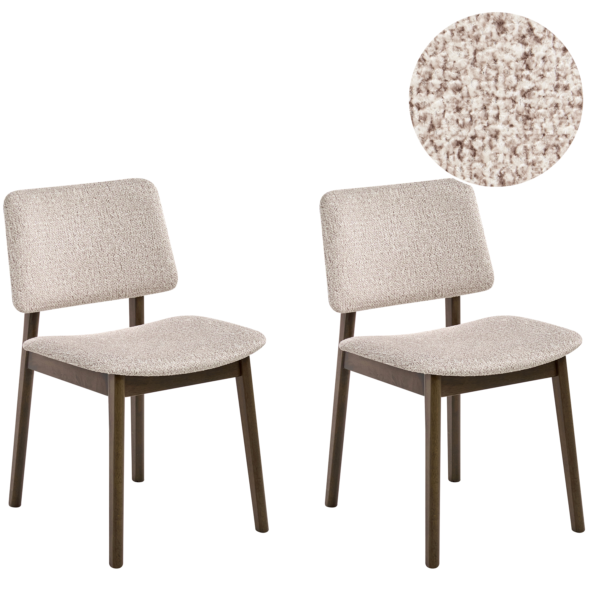 Sæt med 2 spisebordsstole BLANE Boucle Mørkebrun/taupe