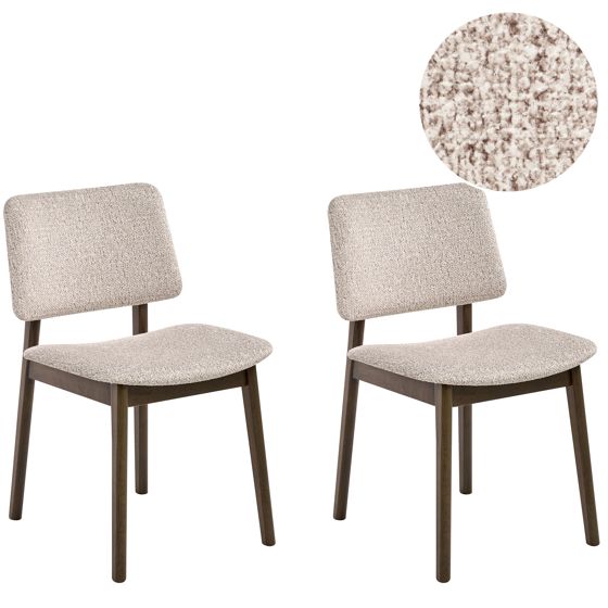 Sæt med 2 spisebordsstole BLANE Boucle Mørkebrun/taupe