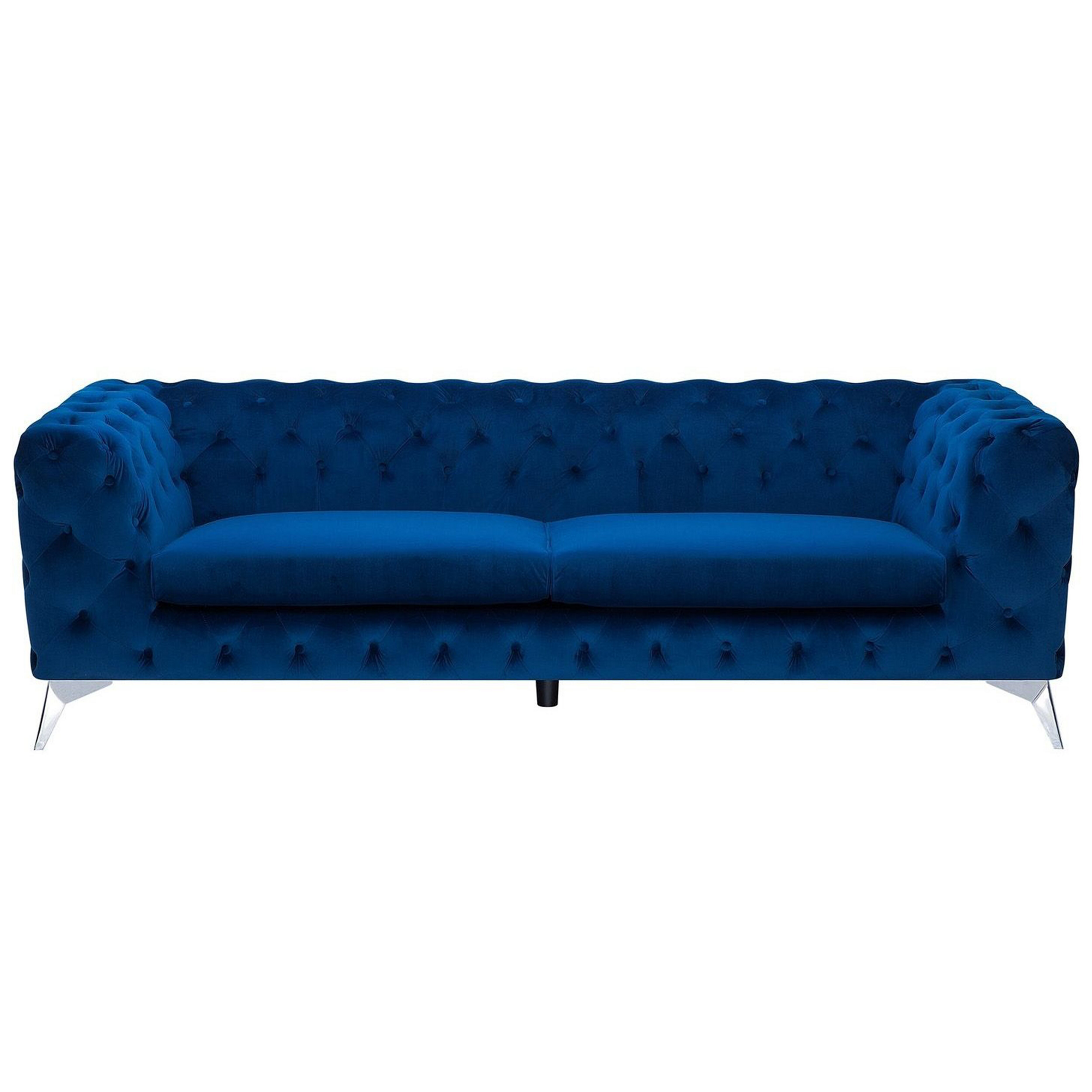 Sofa 3 personers SOTRA Velour Navy Blå