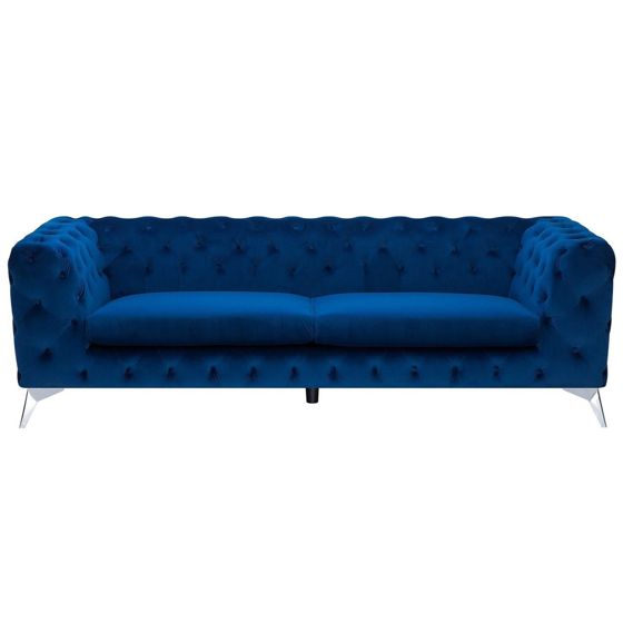 Sofa 3 personers SOTRA Velour Navy Blå