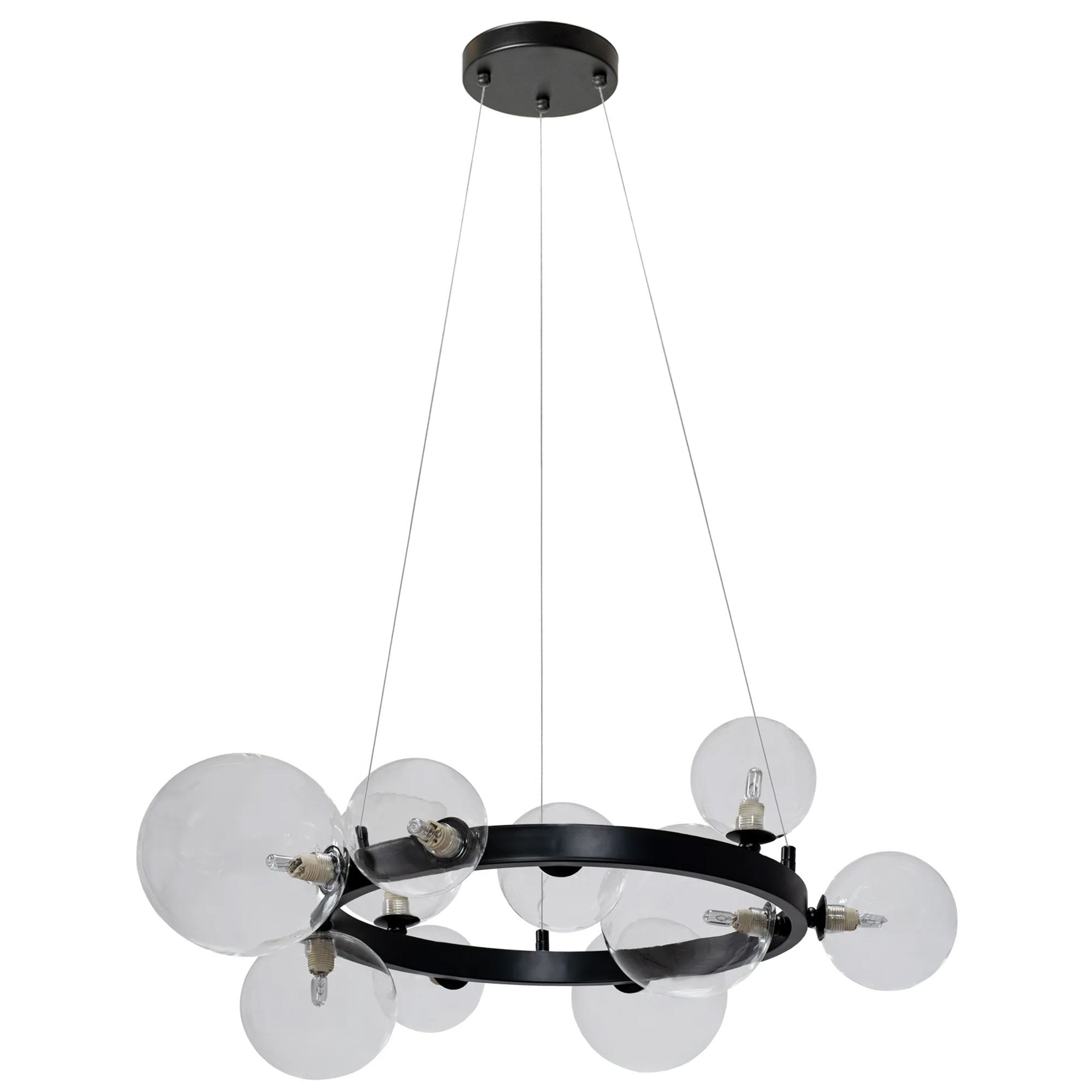 TOOLIGHT hængende loftlampe APP1159-10CP Sort 150x52x150cm