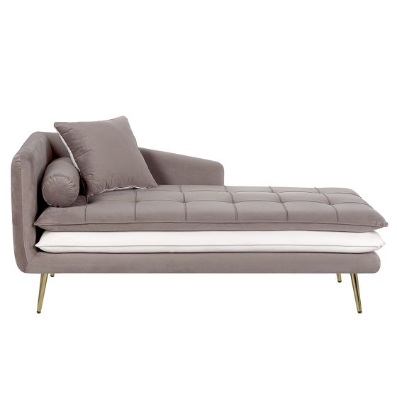 Venstrevendt chaiselong GONESSE Velour Lysebrun